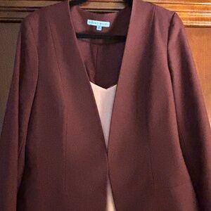 Antonio Melani Blazer Women’s Plum Blazer Size 12 with Reversible WHBM Shell L